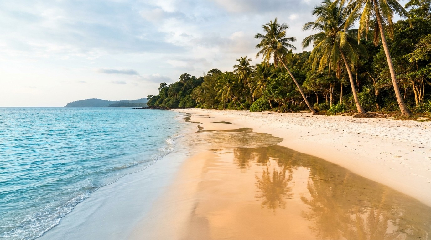 Long Beach na Koh Rong, biały piasek i turkusowa woda